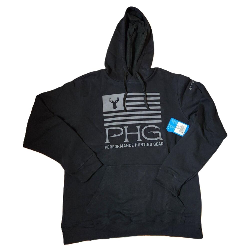 Columbia PHG Pullover Hoodie Men’s Large Black Logo Sweatshirt